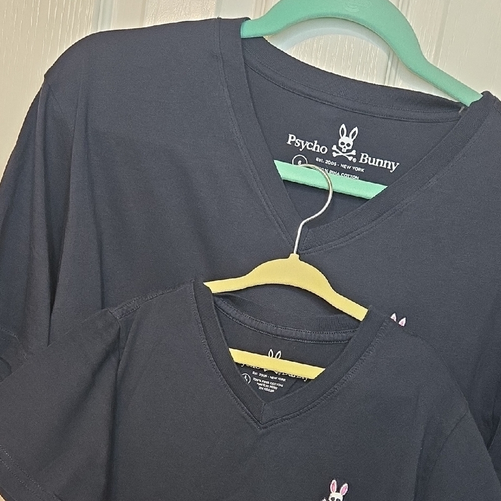 Psycho Bunny Father/Son Navy V-Neck Matching Tees